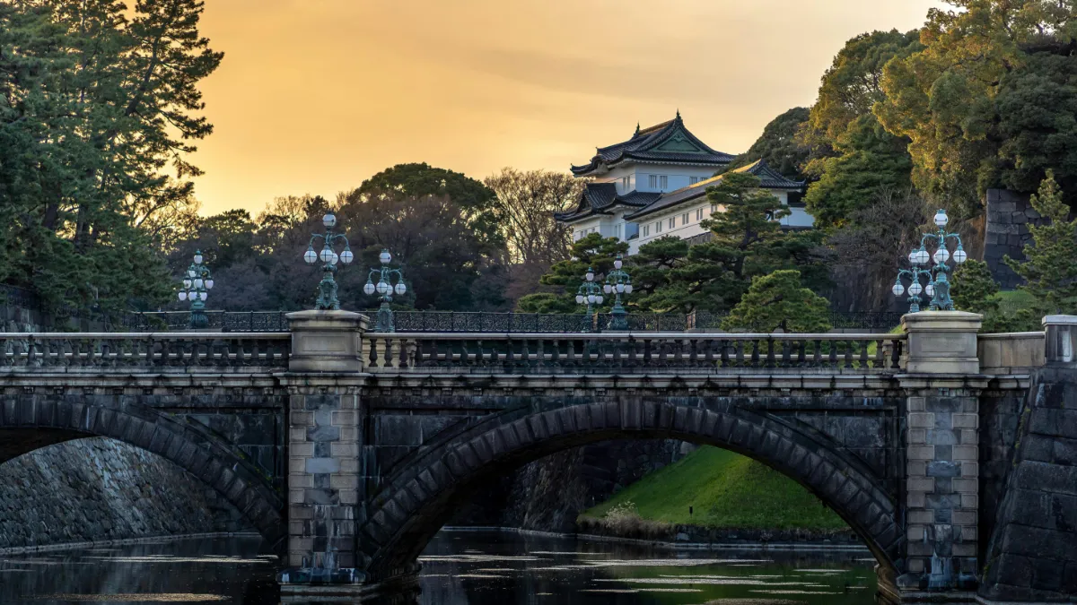 Landschaft von Tokio während der optimalen Reisezeit